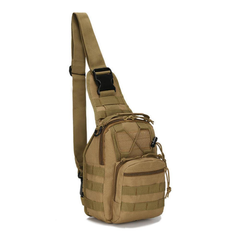 (khaki, Small Size) Military Tactical Assault Pack Sling Backpack Army Molle Waterproof EDC Rucksack Bag for Outdoor Hiking Camping Travel Bag