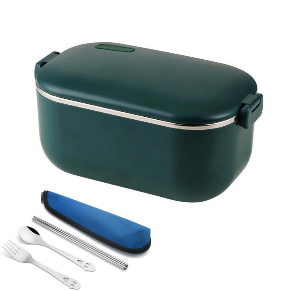 (green, 110V - US Plug) Stainless Steel Electric Heating Lunch Box Car Us Eu Plug 220v 110v 12v Office Outdoor Portable Food Heated Warmer Container