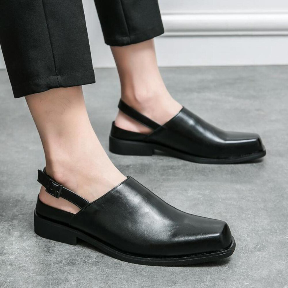 (black, EU: 46) Summer Men's Sandals Slingback Dancing Shoes Mules Dress Casual Comfort Stylish Formal Leather Prom Blazers For Men Plus Size
