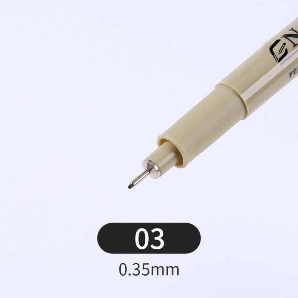 (03) Pigma Micron Needle Pen Waterproof Drawing Sketch Hook Line 005 01 02 03 04 05 08 Brush Pen