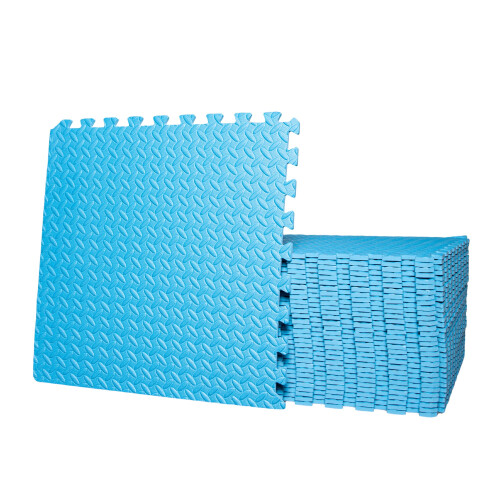 12 x Blue Foam Protective Floor Tiles Mats 60x60cm For Gyms, Garages, Play Mats