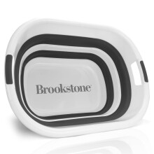 BROOKSTONE  Large Collapsible Laundry Basket [11 GALLONS] with Comfort Non-Slip Grip Handles  Minimalist Space Saving Design  Portable Pop-Up Hamper