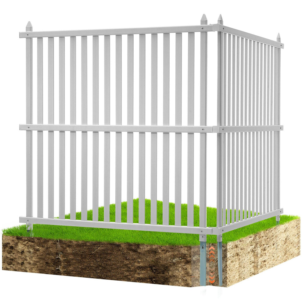 VEVOR 48"" W x 48"" H Vinyl Privacy Fence Panels  Air Conditioner Fence  Outdoor Privacy Screens for Trash Can  Pool Equipment Enclosure  Privacy Scre