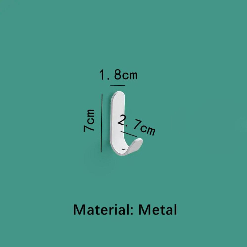(3 Pcs Metallic White) 3pcs Multi-purpose Wall Organizer Hook Behind-door Key Cloth Hanger Hook Bathroom Robe Towel Holder Rack Kitchen Hardware Shelf Hook