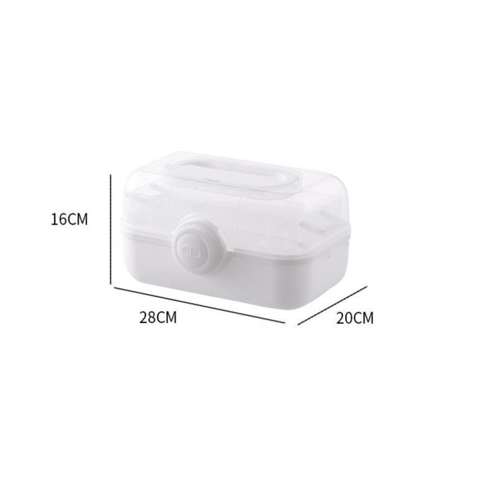 (white, M) Large Capacity Family Medicine Organizer Box Portable First Aid Kit Medicine Storage Boxes Organizers Plastic Organizing Home
