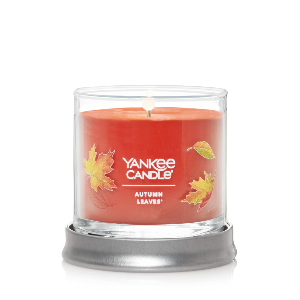 Yankee Candle Autumn Leaves Scented  Signature 4.3oz Small Tumbler Single Wick Candle  Over 20 Hours of Burn Time