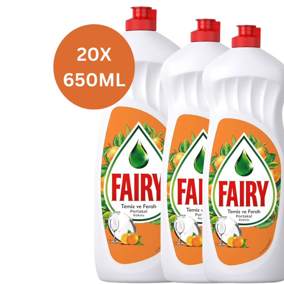 Fairy Washing Up Liquid Orange Fragrance 20x 650ml Bulk Festive Fairy Liquid