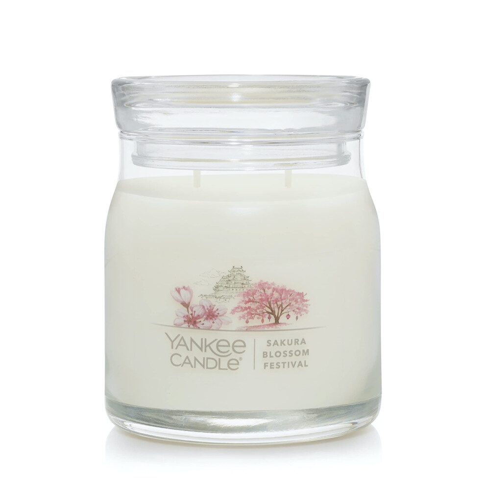 Yankee Candle Sakura Blossom Festival Scented  Signature 13oz Medium Jar 2-Wick Candle  Over 35 Hours of Burn Time