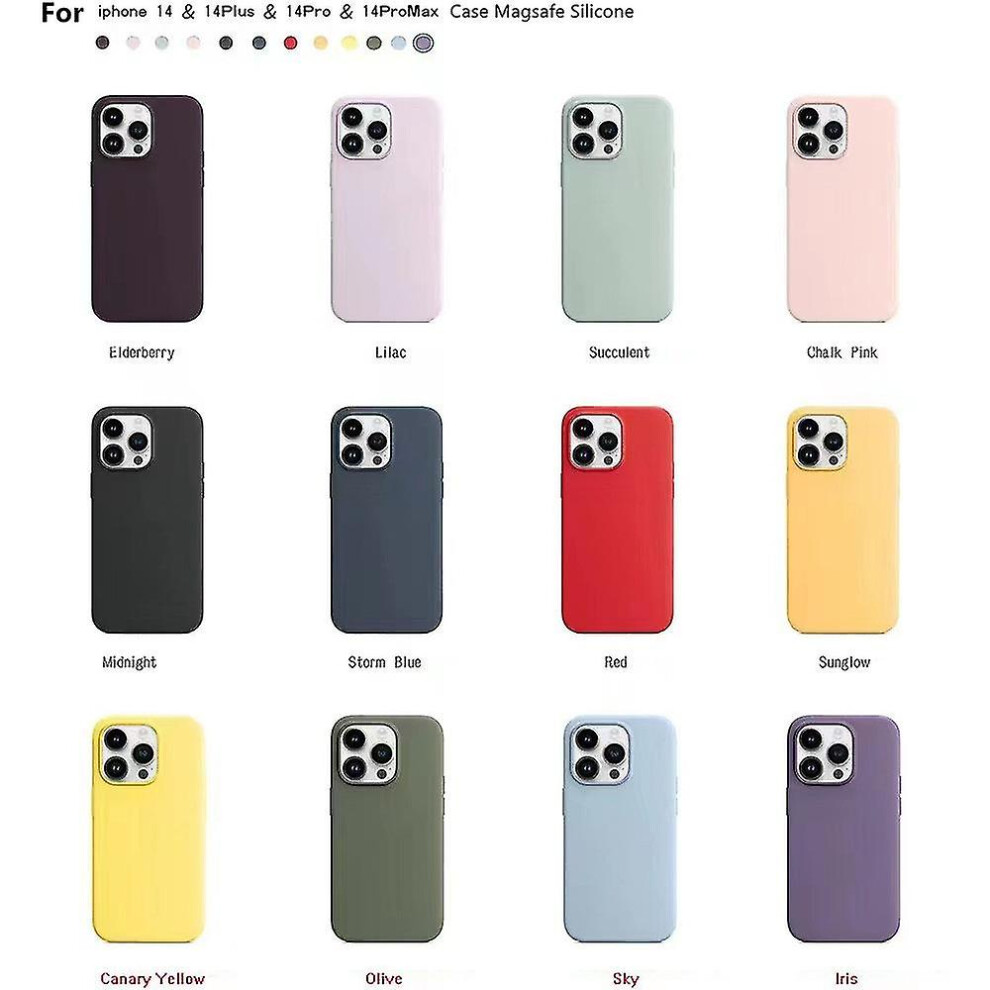 (Canary Ycllow, For Iphone 14 Pro) Silicone Case With Magsafe For Apple-Iphone 14/ 14 Pro /14Pro Max Case 7364070954445