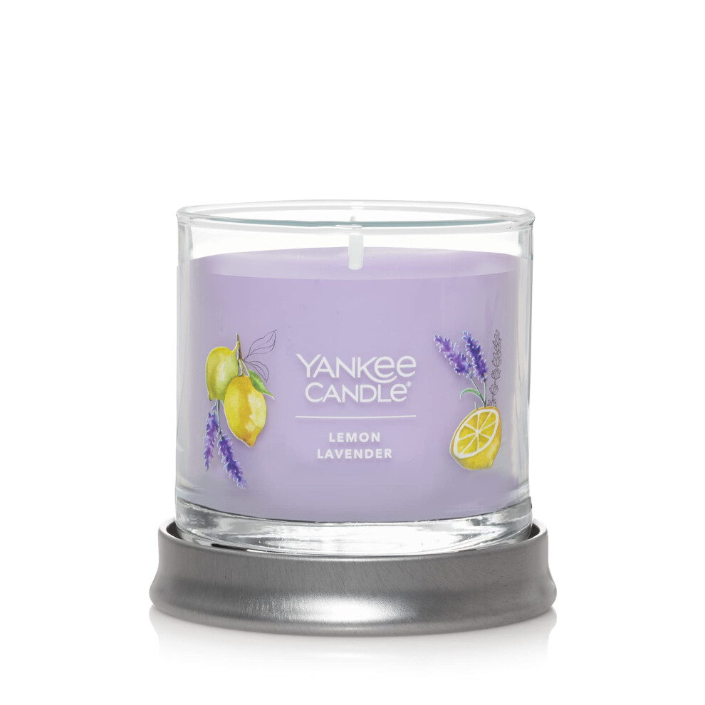 Yankee Candle Lemon Lavender Scented  Signature 4.3oz Small Tumbler Single Wick Candle  Over 20 Hours of Burn Time