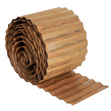 Worth Garden 20 meter Forrustet b?lgepapkantning - 6 """" H. Robust st?llandskab LAWN CANDGING - B?jelige metal Lange strimler af havegr?nse til h?