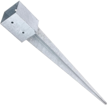 (Pack of: 4, 46mm x 46mm / 550mm (1.8" x 1.8")) Fence Post Support Spike Holder Metal Drive In Stakes Rust Resistant Bracket