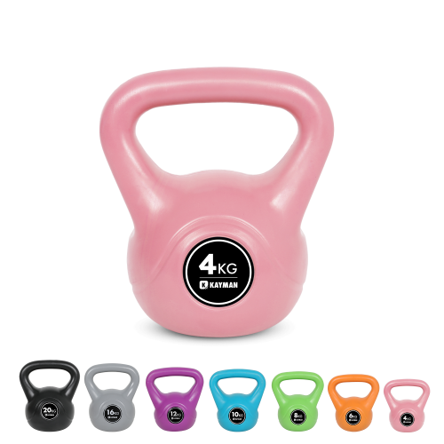 Kayman Kettlebell 4KG Ergonomic Handle & Flat Bottom for Stability Home Gym