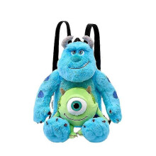 Sully with Monsters Inc Mike Cosplay Double Strap Plush Backpack Anime Cartoon Sulley James P. Sullivan Bookbag
