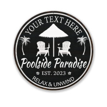 Personalizat Paradis Paradis Sign Backyard Semn de perete tropical Relax Relaxa?i semnul cu cada cu hidromasaj Semn de piscina Arta n SUA 18 """"