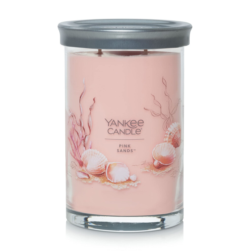 Yankee Candle Pink Sands Scented  Signature 20oz Large Tumbler 2-Wick Candle  Over 60 Hours of Burn Time