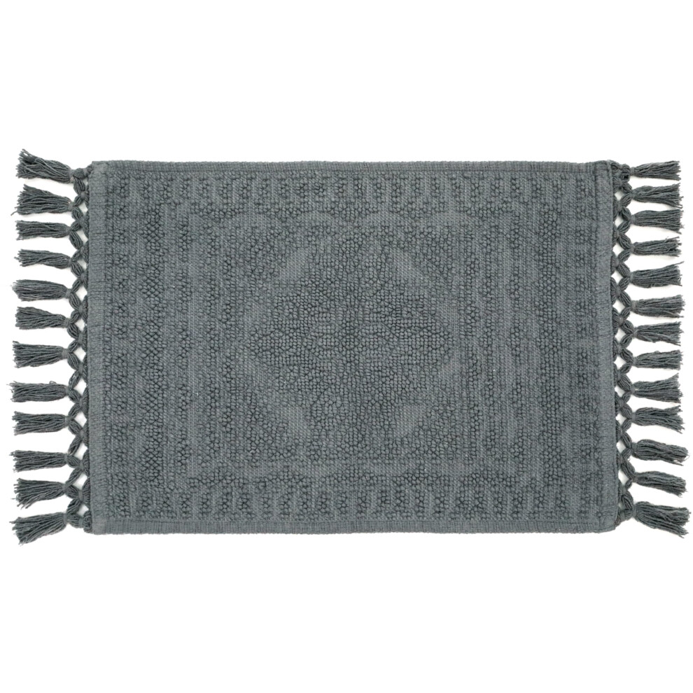 French Connection Nellore Bathroom Rugs  Woven and Beaded Bathroom Mats  Durable Non-Slip Bath Rugs  Thick Bath Mats for Bathroom and Shower Rugs  26"