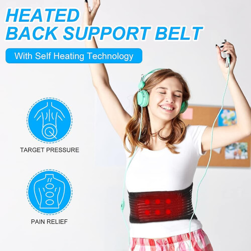 (XL) Heated Back Support Belt,magnetic Therapy Lumbar Support Beltself Heating Lower Back Support Belt For Men 2