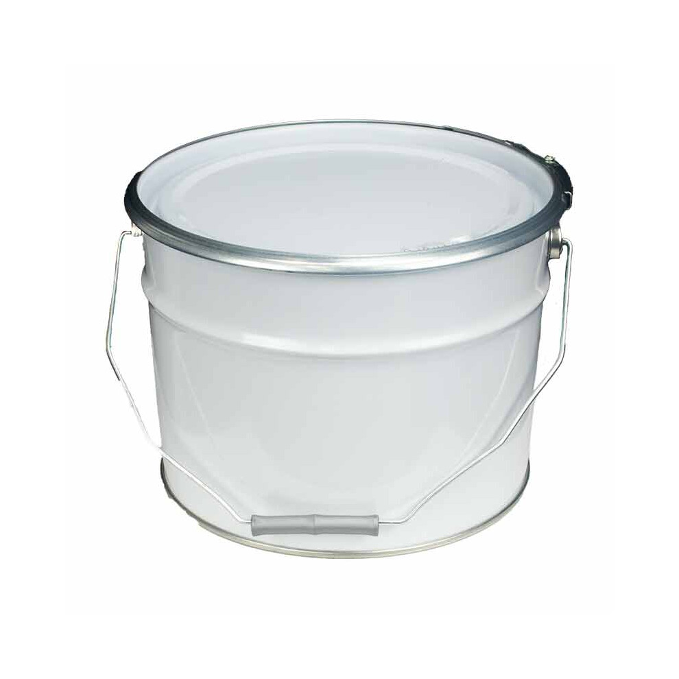 (1) 10 Litre Metal Pail/Bucket With Lid Lacquered Interior 5060962235020