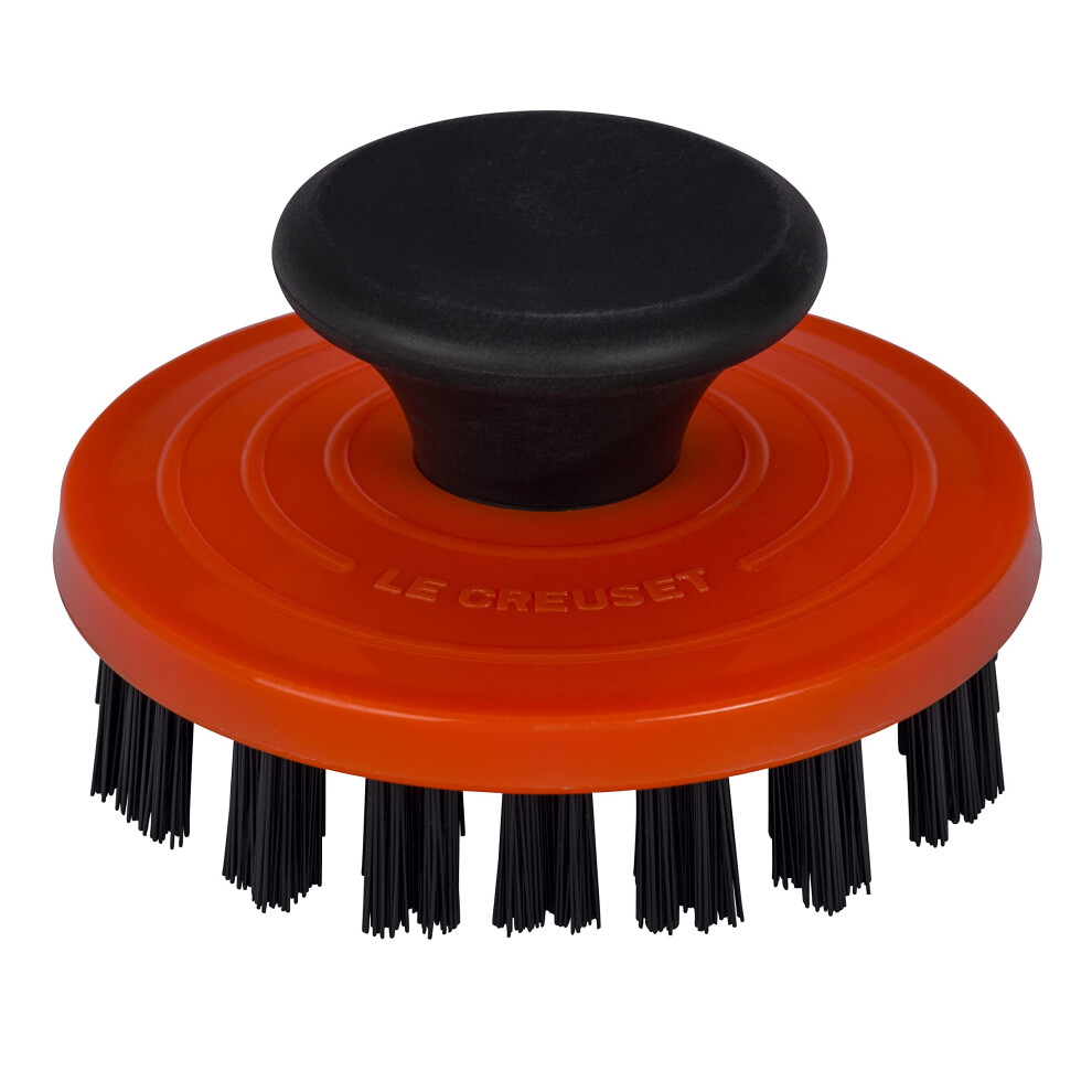 Le Creuset Nylon Cast Iron Grill Pan Brush  3 1/4 Inches  Flame