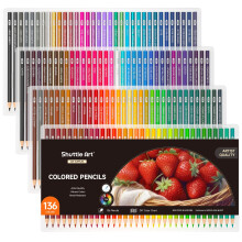 Shuttle Art 136 Coloured Pencils   Soft Core Colouring Pencils Set for Adult Colouring Books  Doodling  Sketching  Drawing  Art Supplies