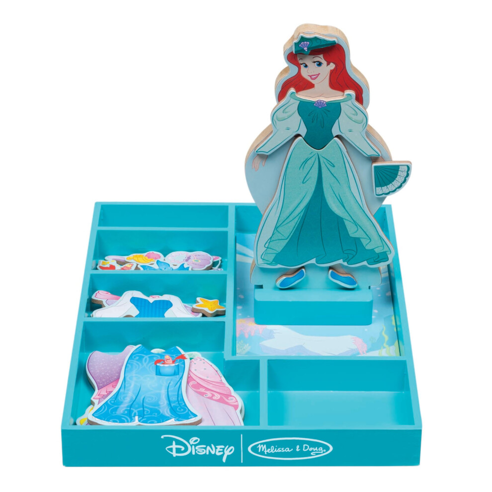 Melissa & Doug Disney Ariel Magnetic Dress-Up Wooden Doll Pretend Play Set (30+ pcs)