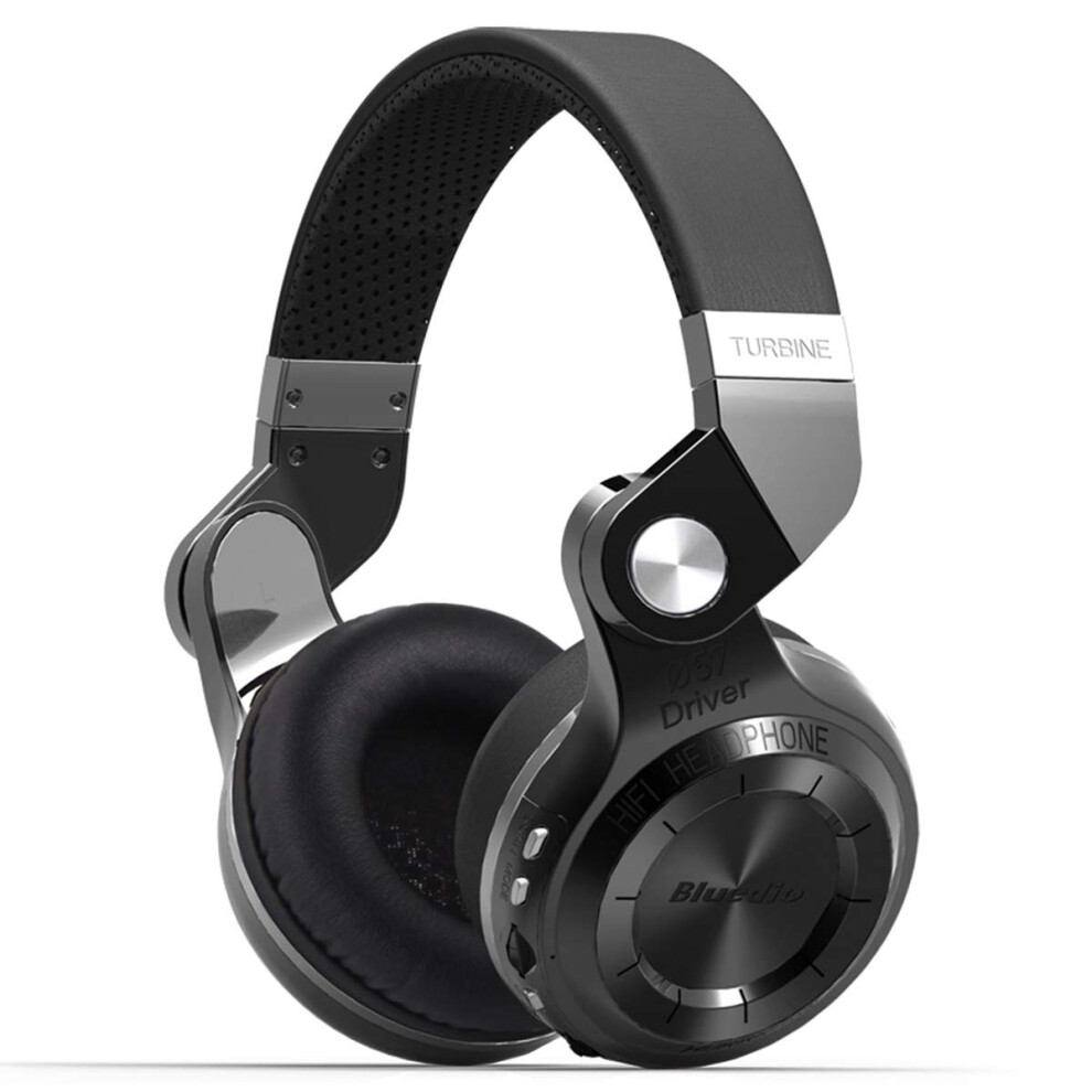 Bluedio T2 Plus Turbine Wireless Bluetooth Headphones With Mic/Micro Sd Card Slot/Fm Radio (Black) Black 612677456280