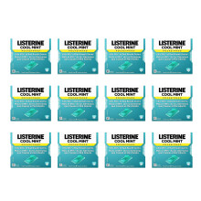 Strisce per l'alito Listerine Cool Mint Pocketpaks, eliminano i germi dell'alito cattivo, confezione da 24 strisce (confezione da 12)