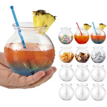 Petits bols ronds en plastique pour boissons (12 pièces) 16 oz, verres à poisson incassables