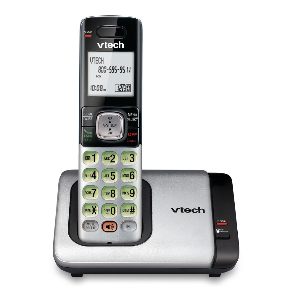 VTech CS6719 DECT 6.0 Cordless Phone with Caller ID/Call Waiting  1 Cordless Handset   Silver/Black