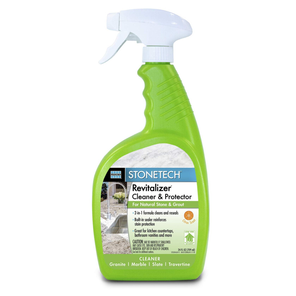 StoneTech Revitalizer Cleaner and Protector for Natural Stone Countertops and Surfaces  24-Ounce Spray  Citrus Scent