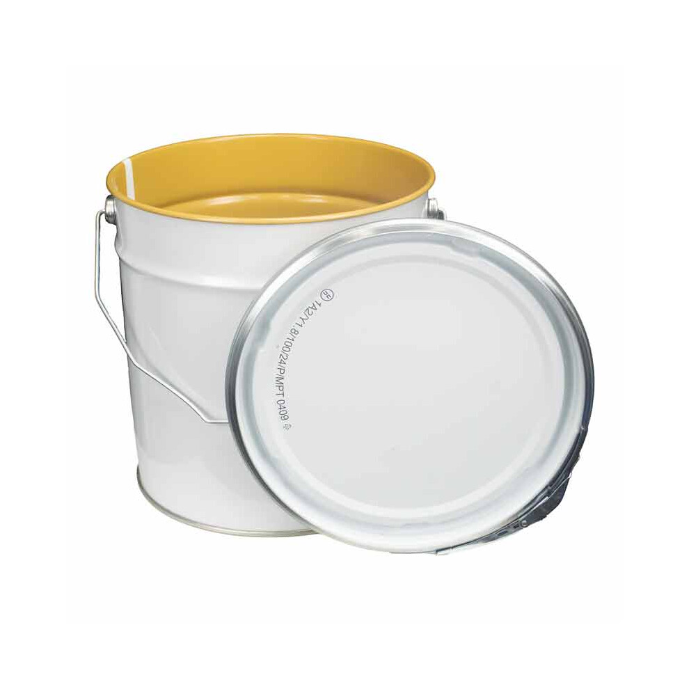 (10) 15 Litre Metal Pail/Bucket With Lid Lacquered Interior 5060962234603