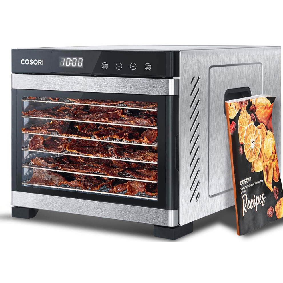 Cosori Food Dehydrator, Bigger Than 7 Trays With Large 6.5" Drying Space, 600W Power Saves More Time Than 480W, 165F Dehydrated Dryer For Jerky, Dog T