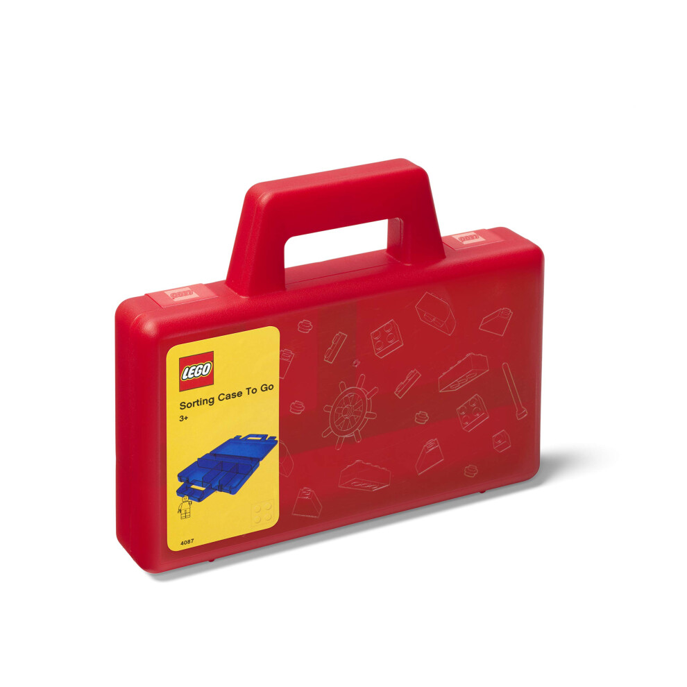 ROOM Copenhagen  Lego Sorting Box to-Go - Travel Case with Organizing Dividers - Red (40870001)