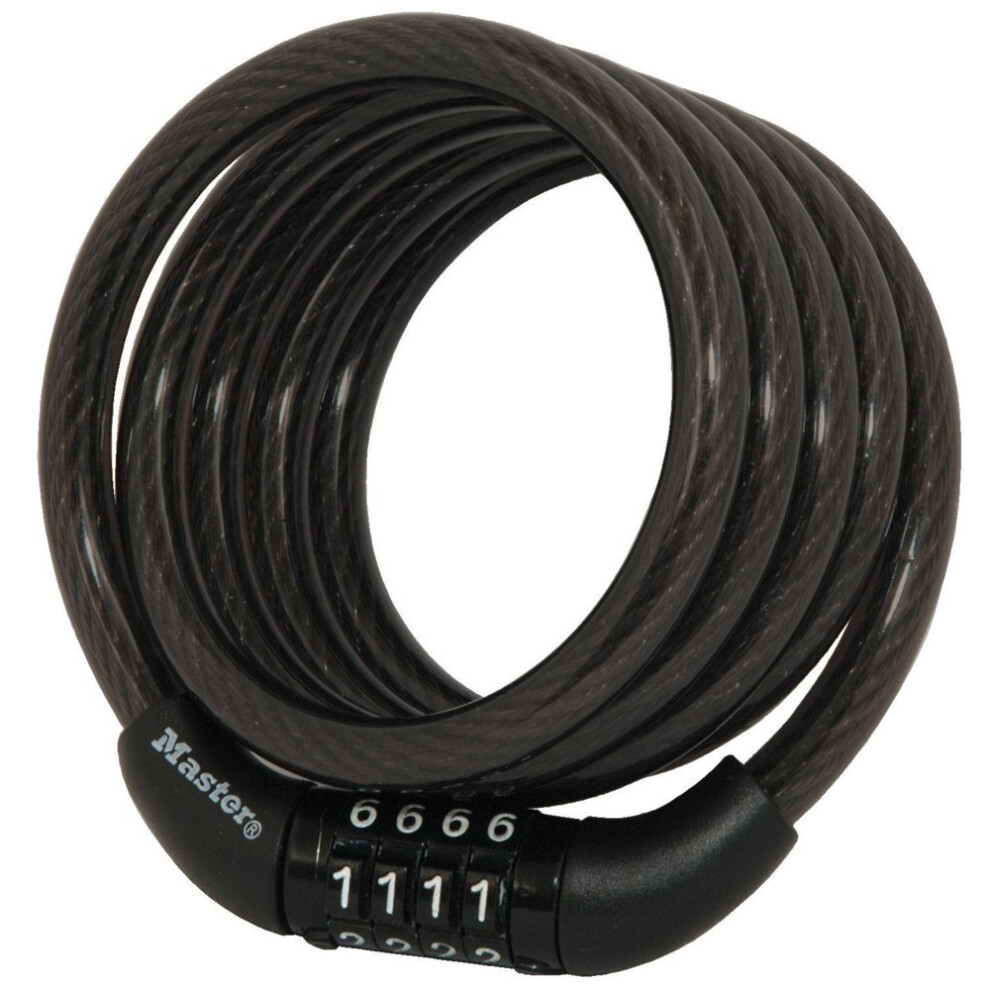 Master Lock Bike Lock Cable with Combination Black  8143D