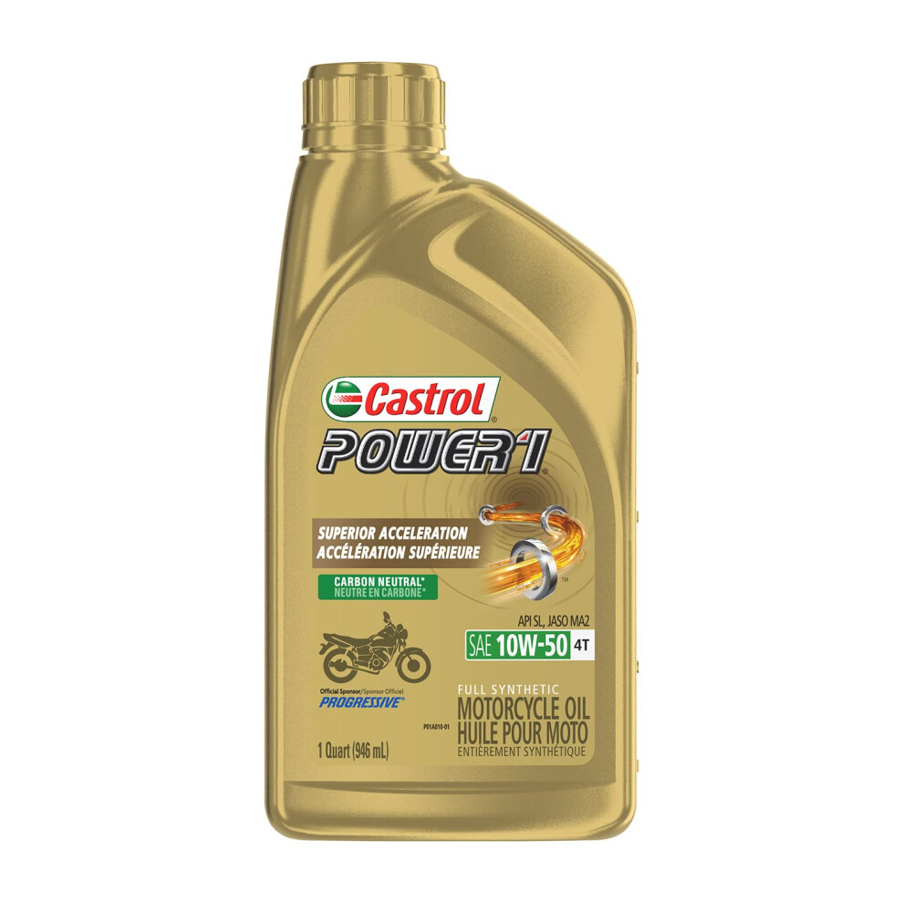 Castrol 06114 Power 1 Racing 4T Motorcycle Oil - 10W50-1qt.