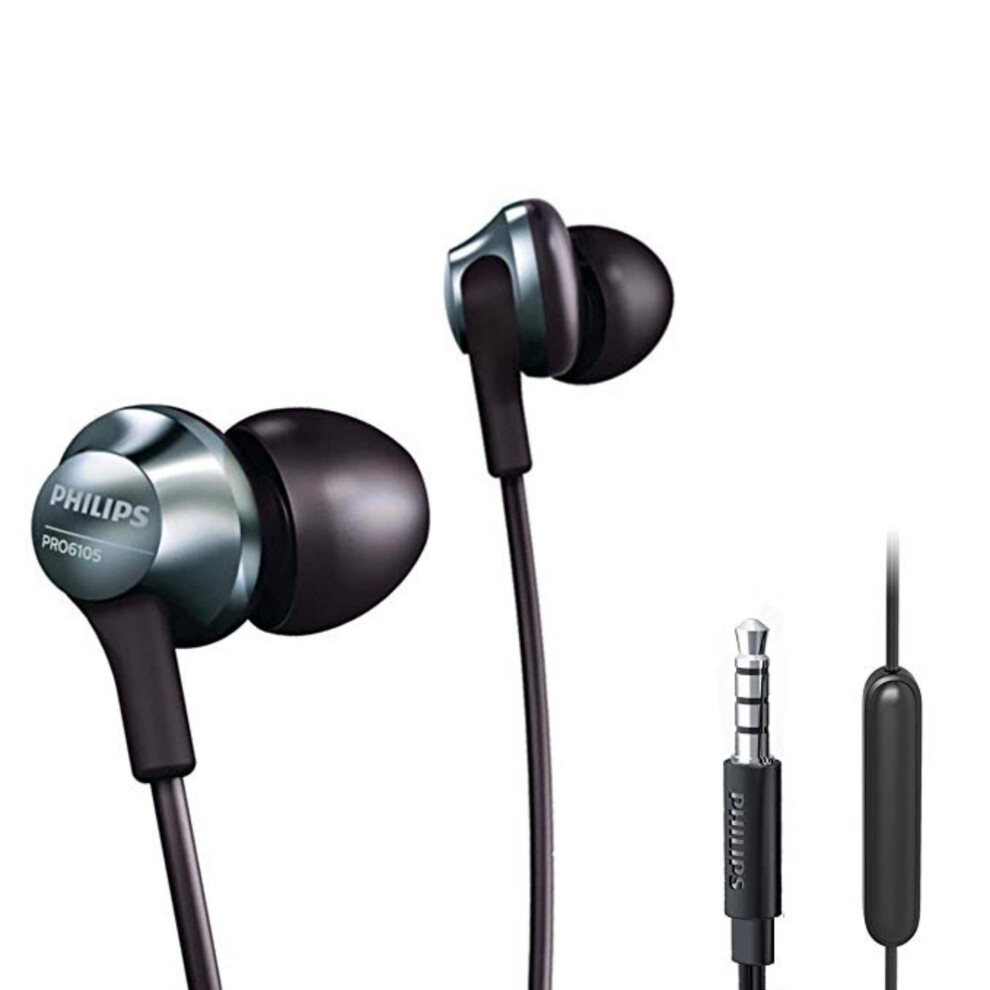 PHILIPS Pro Wired Earbud & In-Ear Headphones with Microphone  Ear Phones  In-Ear Headphones with Mic  Powerful Bass  Lightweight  Hi-Res Audio  3.5mm