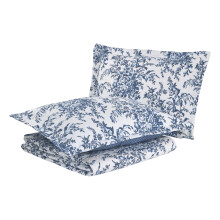 Laura Ashley Quilt Set lenjerie de bumbac reversibila cu samuri potrivite decor u?or pentru casa pentru toate anotimpurile King Bedford Delft Blu