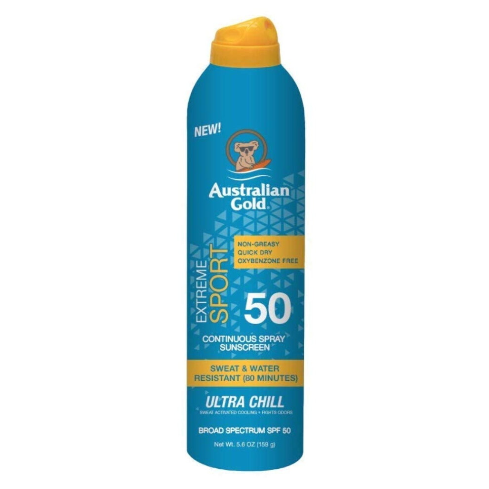 Australian Gold Continuous Spf#50+ Spray 6 Ounce Xtreme Sport (177ml) (3 Pack)