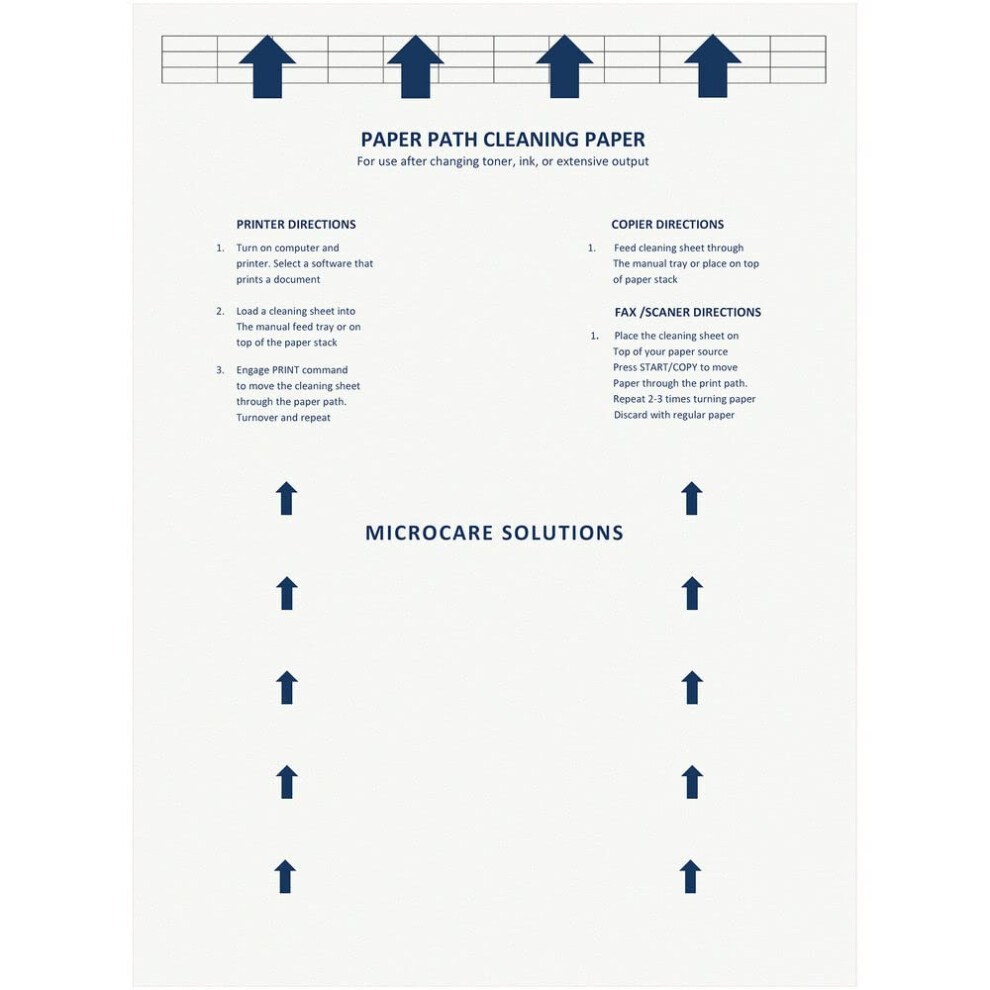 Laser & Inkjet Printer Cleaning Sheet (8.5 x 11) 10 Sheets