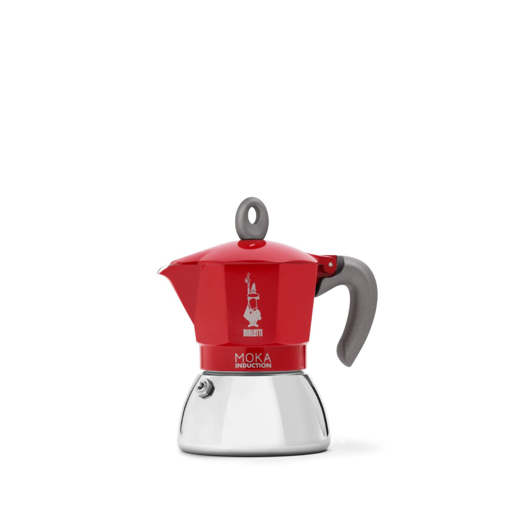 Bialetti - Moka Induction  Moka Pot  Suitable for all Types of Hobs  4 Cups Espresso (5.7 Oz)  Red