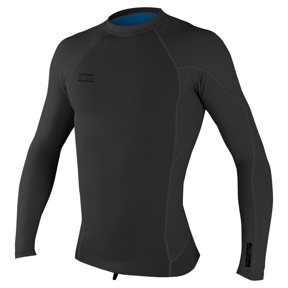 O'Neill Men's Hyperfreak 1mm Neoprene/Skins Long Sleeve Top  Black/Black  X-Large