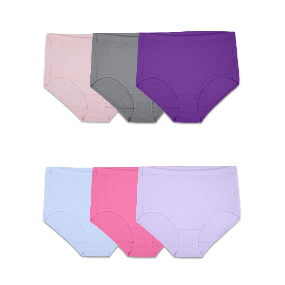 Fruit of the Loom womens Breathable Underwear  Regular  Brief - Cotton Mesh - 6 Pack Assorted Colors  8 US