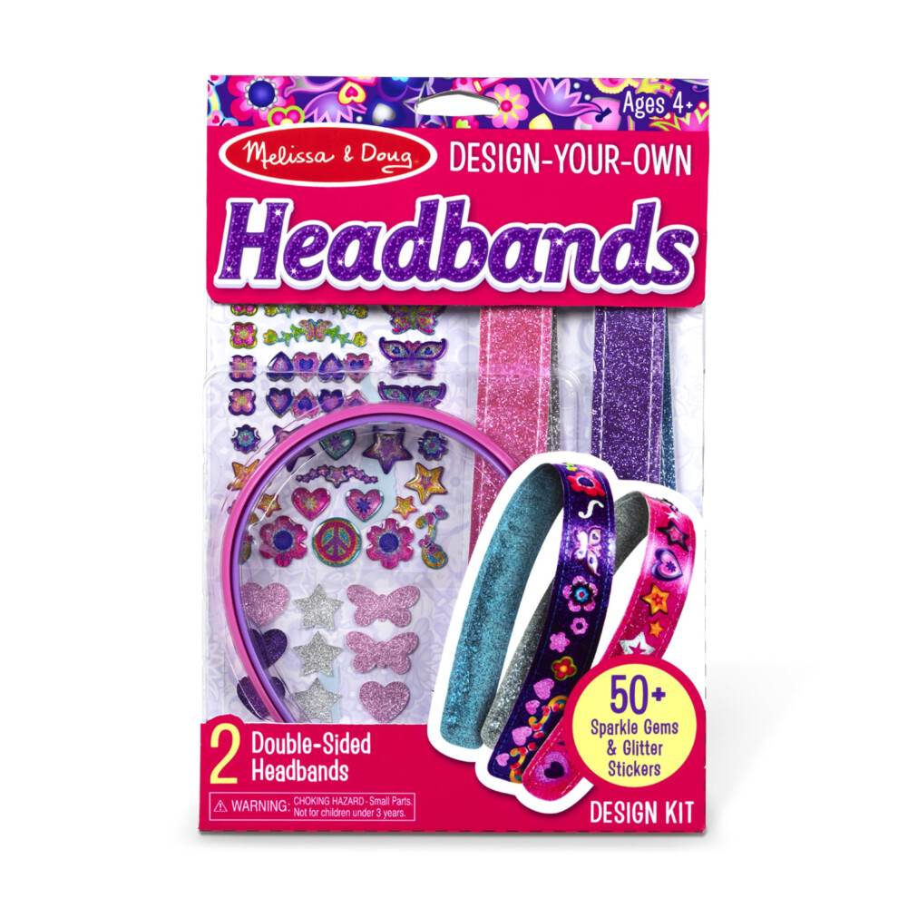 Melissa & Doug Design-Your-Own Headbands Jewelry-Making Kit With 50+ Stickers