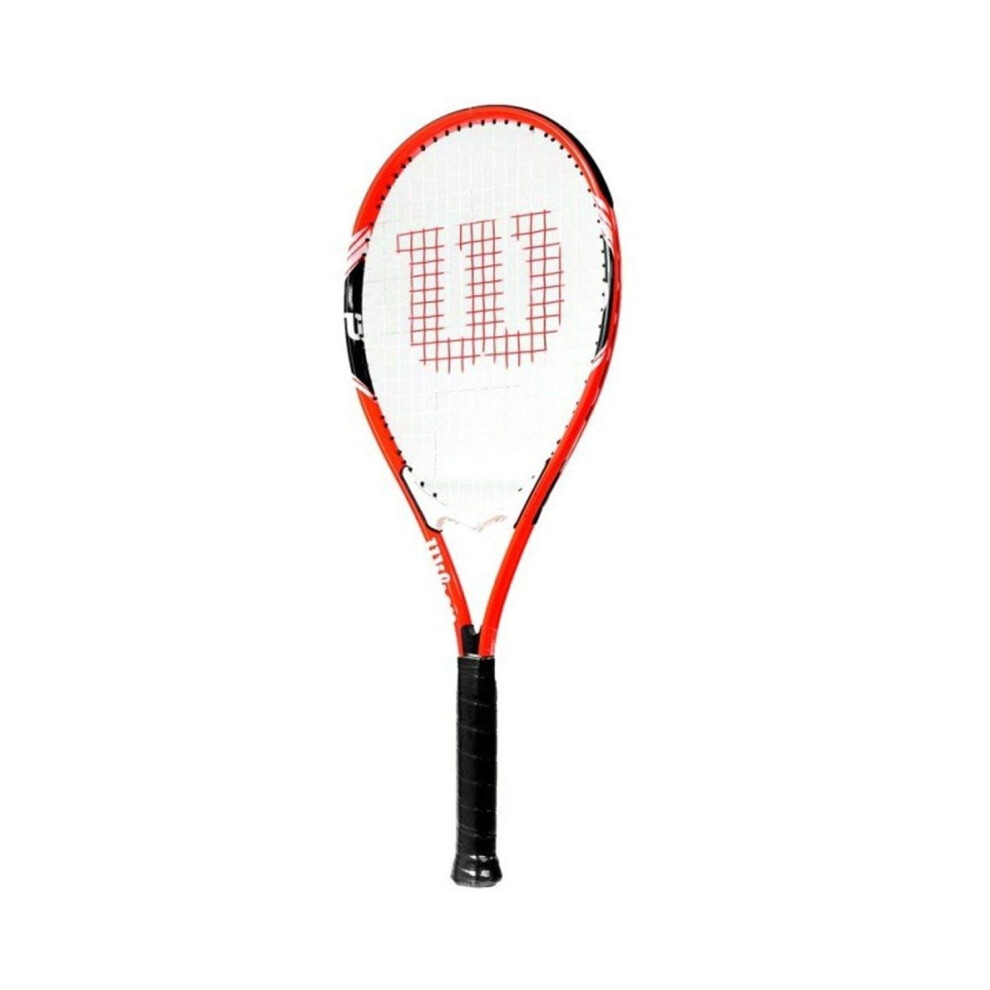 Wilson Federer Adult Recreational Tennis Racket - Grip Size 3 - 4 3/8""  Red/White/Black