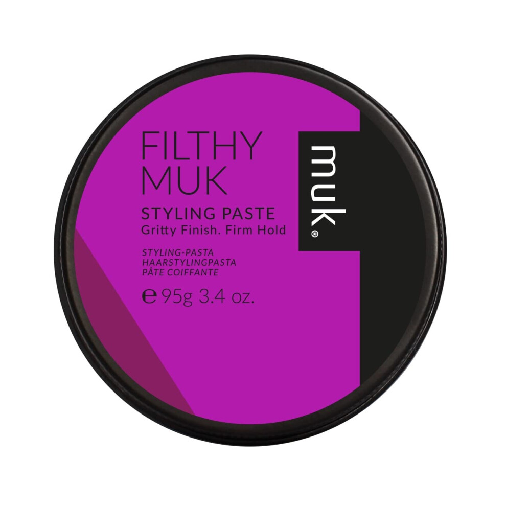 Muk Haircare Filthy Gritty Finish Styling Paste Hair Product Hair Paste For Men Firm Hold Gritty Finish Medium Shine - 3.4Oz