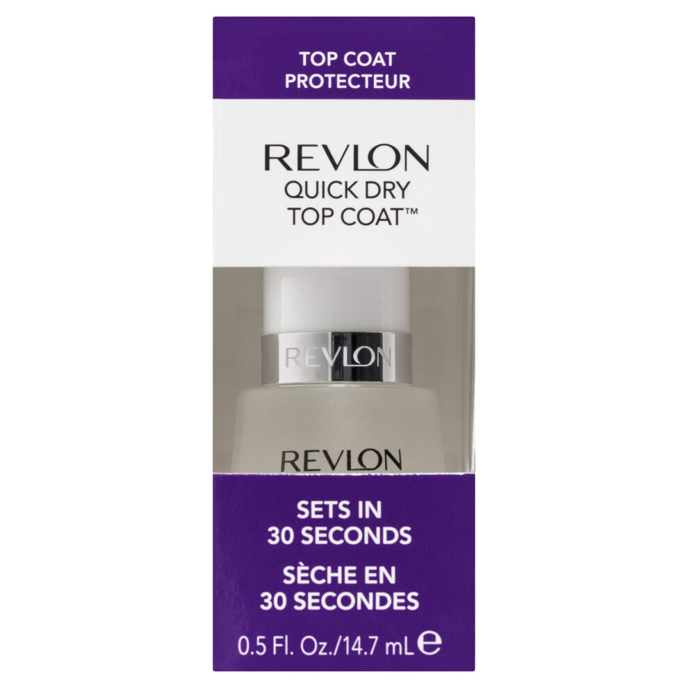 Revlon Top Coat Nail Polish  Quick Dry Nail Polish  Chip Resistant & Longwear Formula  High Shine Finish  Quick Dry Top Coat  Clear  0.5 Fl Oz