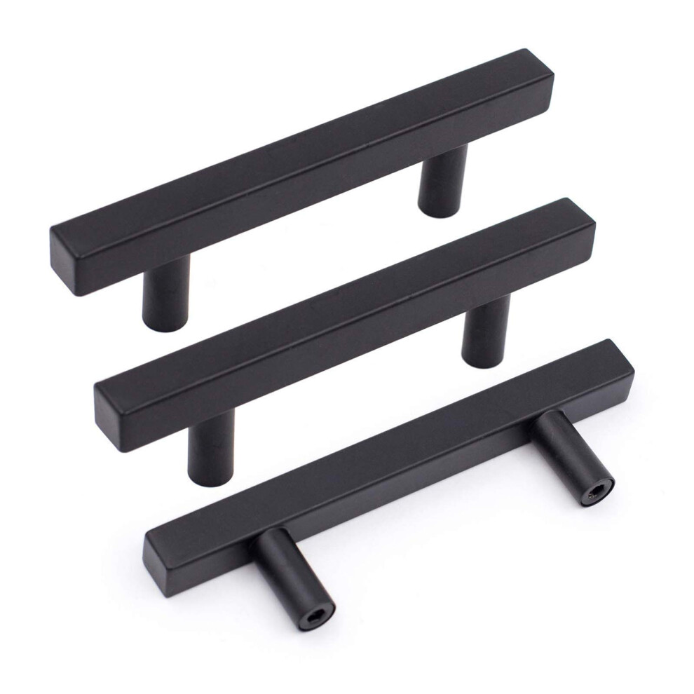 Goldenwarm 10 Pack Black Cabinet Handles Matte Black Dresser Pulls 3 Drawer Handle Pull - Lsj22bk76 Black Kitchen Cabinet Hardware Cupboard Handles Dr 715776430967