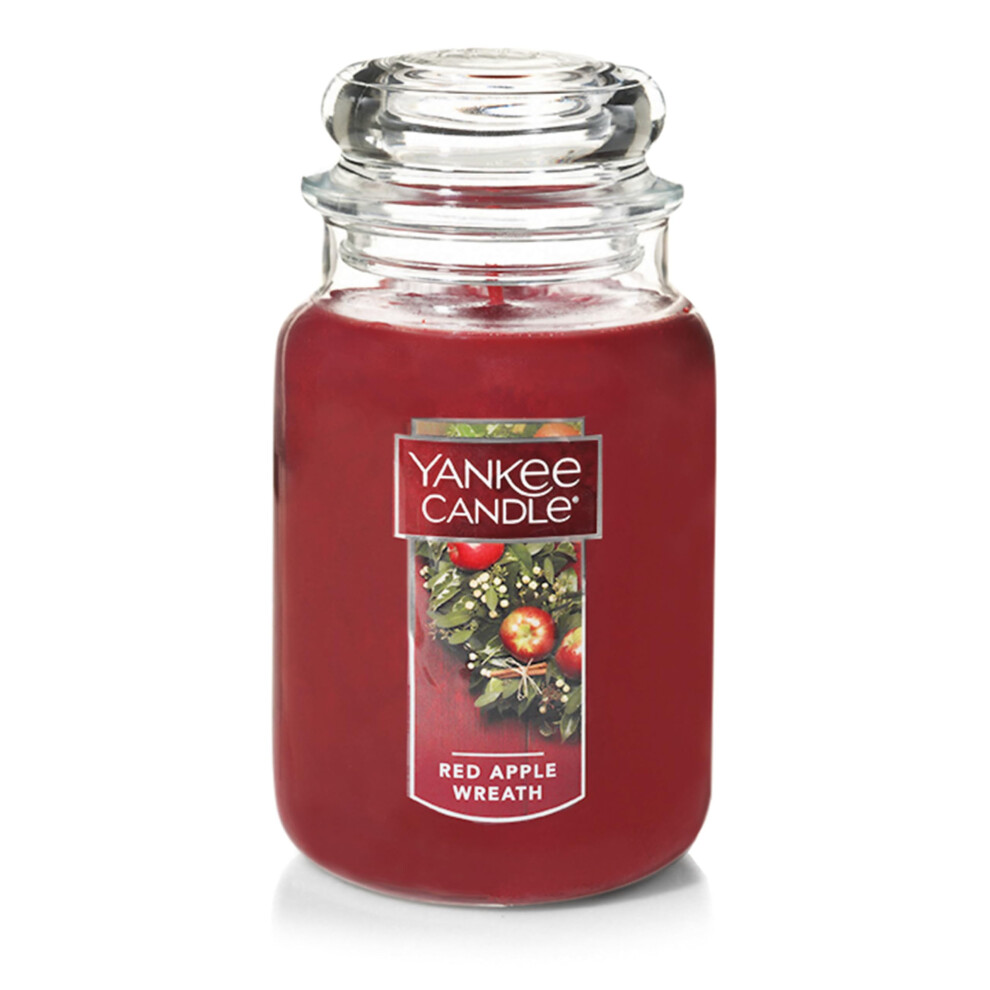 Yankee Candle Apple Wreath Scented  Classic 22oz Large Jar Single Wick Candle  Over 110 Hours of Burn Time | Holiday Gifts for All