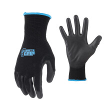 Gorilla Grip Handschuhe, Max Grip, Universelle Arbeitshandschuhe, Rutschfest, Nylon, Größe L, 5 Paar, Schwarz
